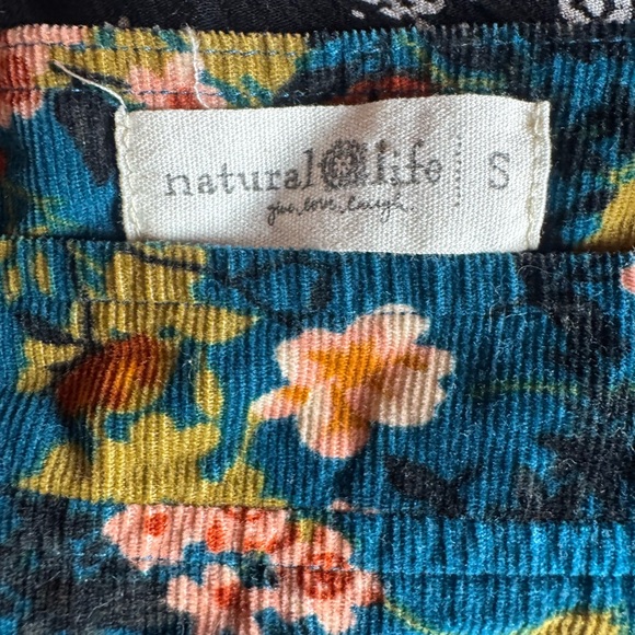 Natural Life Sz S Berkley Corduroy Teal Blue Square Neck Short Sleeve Maxi Dress - Picture 9 of 11